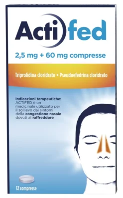 Actifed 2,5 mg 12 Compresse Congestione Nasale e Raffreddore