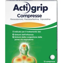 Actigrip 12 Compresse per Raffreddore Cefalea Mal di testa Febbre e Influenza
