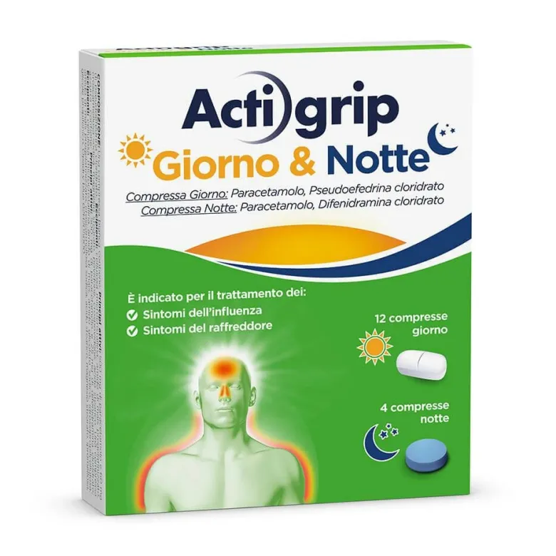 Actigrip Giorno e Notte Compresse per Raffreddore Febbre e Influenza