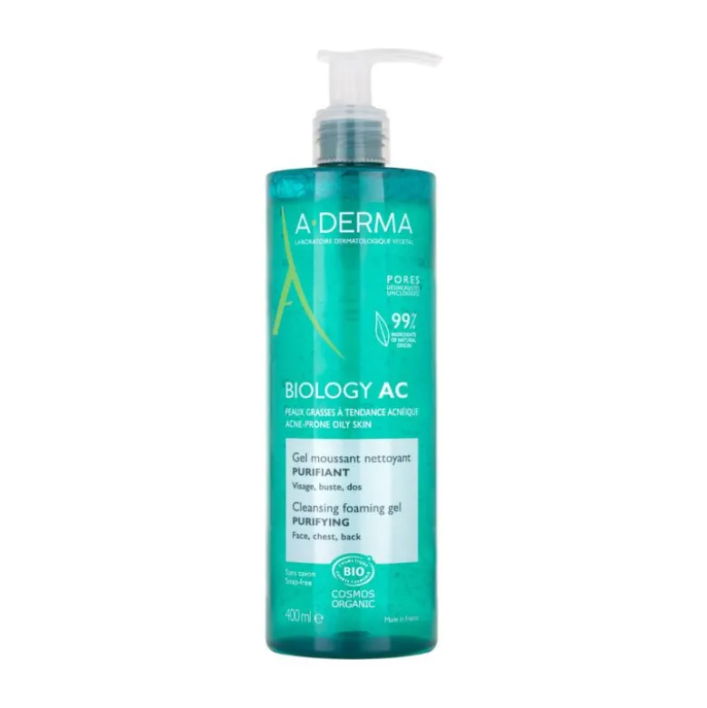 A-Derma Biology AC Gel detergente schiumogeno purificante anti-imperfezioni 400ml