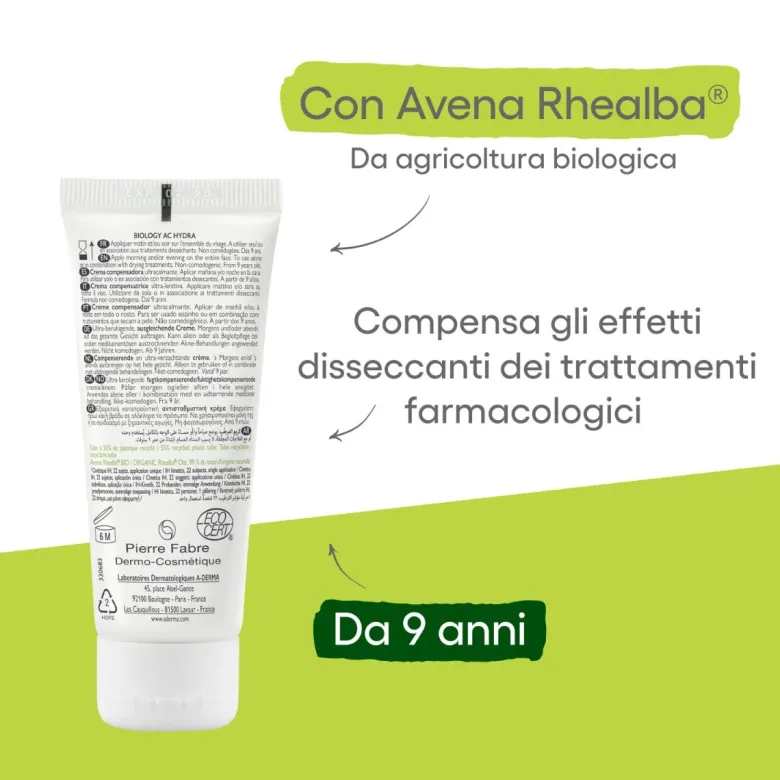 A-Derma Biology AC Hydra crema compensatrice ultra-lenitiva anti-imperfezioni 40ml