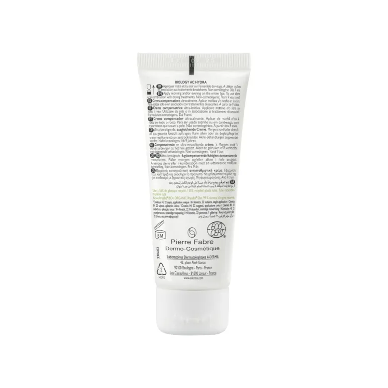 A-Derma Biology AC Hydra crema compensatrice ultra-lenitiva anti-imperfezioni 40ml