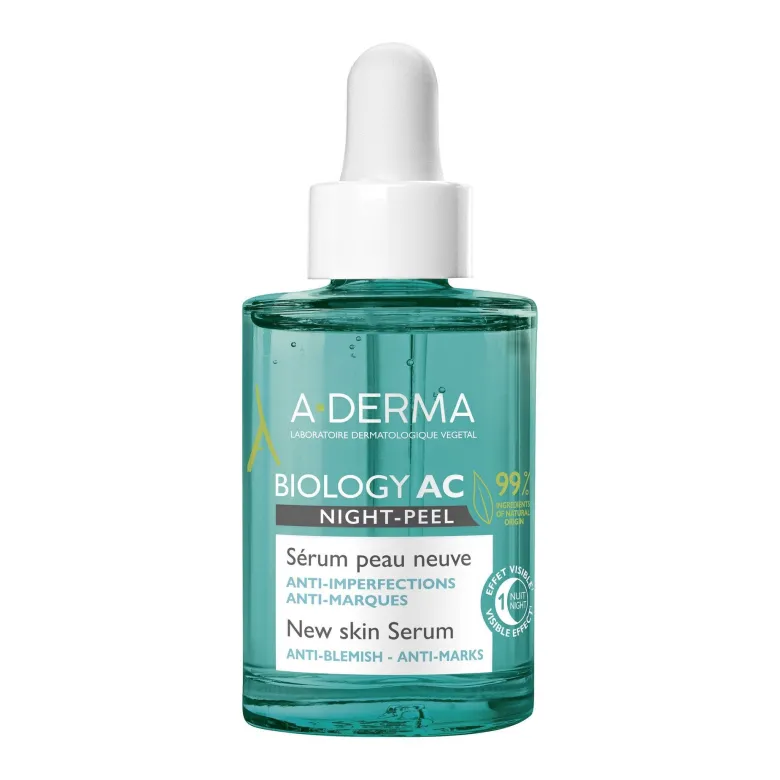 A-Derma Biology Ac Night-Peel Siero Anti-imperfezioni Anti-Segni Residui 30ml