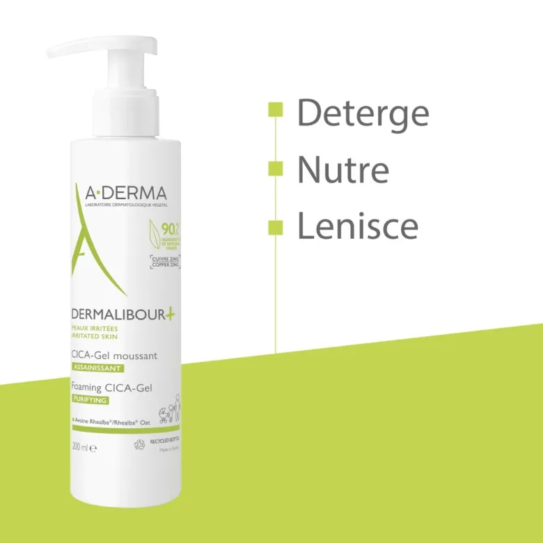 A-Derma Dermalibour + Cica Gel detergente purificante pelli irritabili 200ml