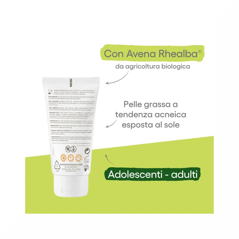 A-Derma Protect AC Fluido opacizzante protezione solare viso molto alta SPF50+ 40ml