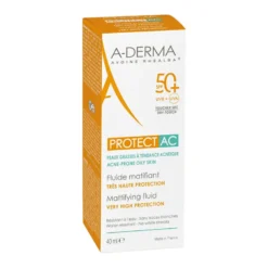 A-Derma Protect AC Fluido opacizzante protezione solare viso molto alta SPF50+ 40ml