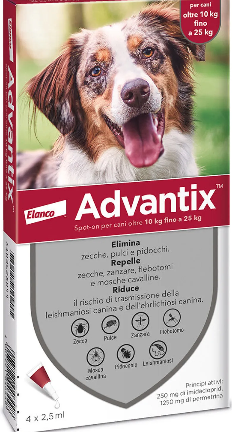 Advantix Spot-on per cani da 10 a 25kg 4 pipette (4 x 2,5ml)