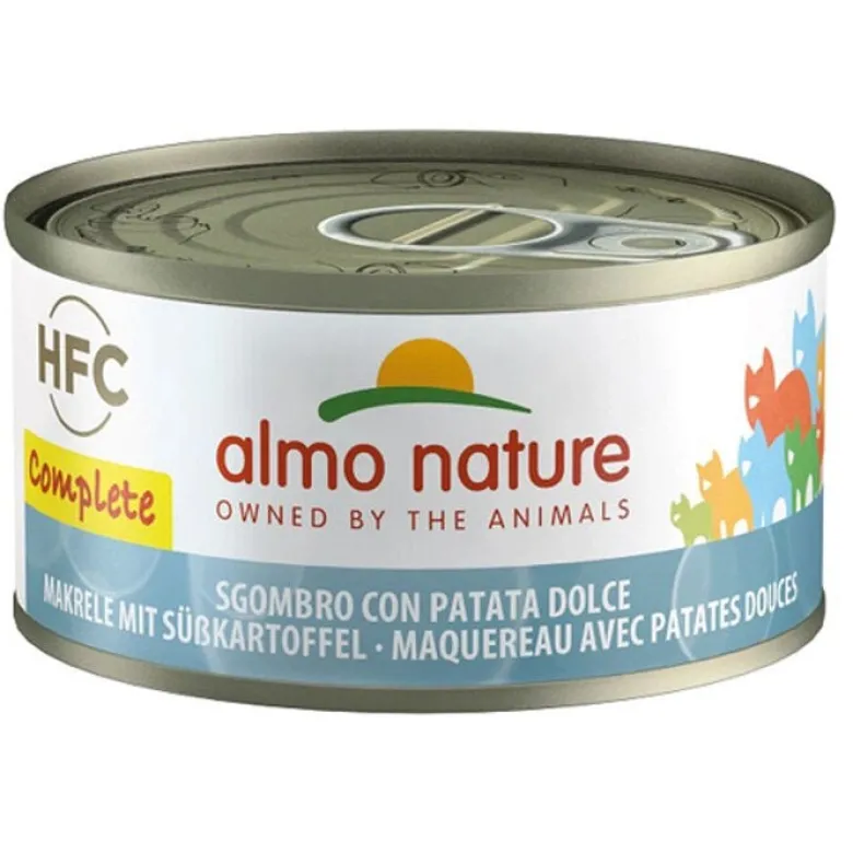 Almo Nature HFC Complete Cibo Umido Sgombro/Patata Dolce Per Gatti Adulti Lattina 70g
