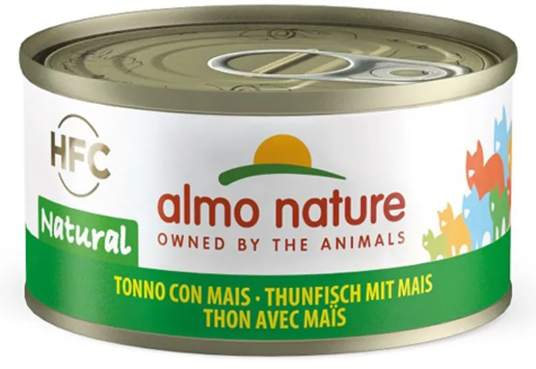 Almo Nature HFC Natural Cibo Umido Tonno Con Mais Per Gatti Adulti Lattina 70g