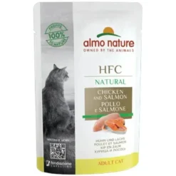 Almo Nature HFC Natural Cibo Umido Pollo E Salmone Per Gatti Adulti 55g