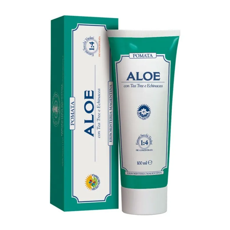 Aloe Pomata con Tea Tree ed Echinacea Rimedio cutaneo universale tubo da 100 ml