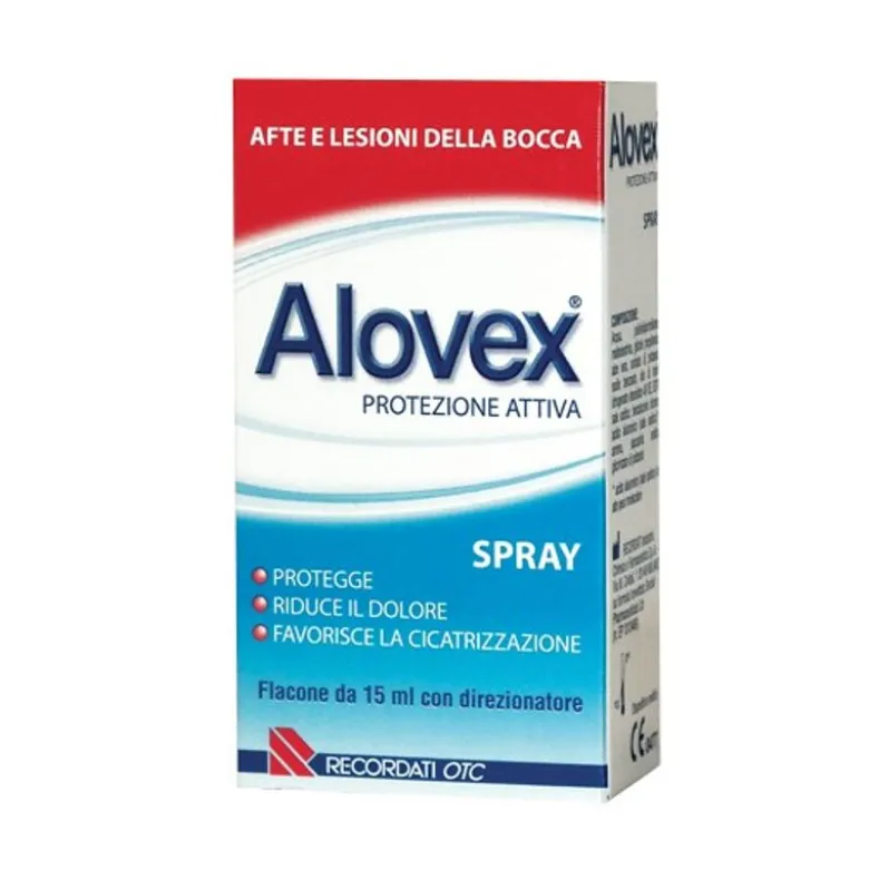 Alovex Protezione Attiva Spray 15ml Sollievo Rapido Aftas