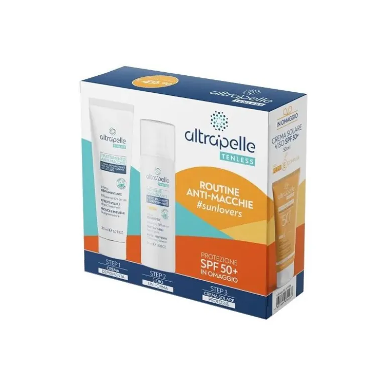 Altrapelle Tenless Routine Anti-Macchia crema + siero + crema solare SPF50+