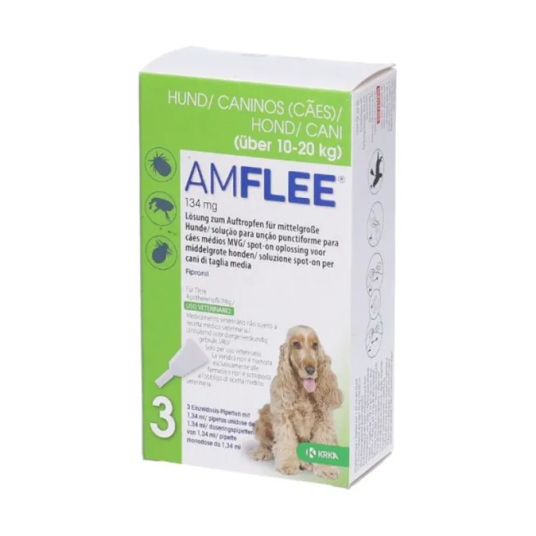 Amflee Combo Per Cani 134mg da 10 a 20 Kg 3x1,34ml