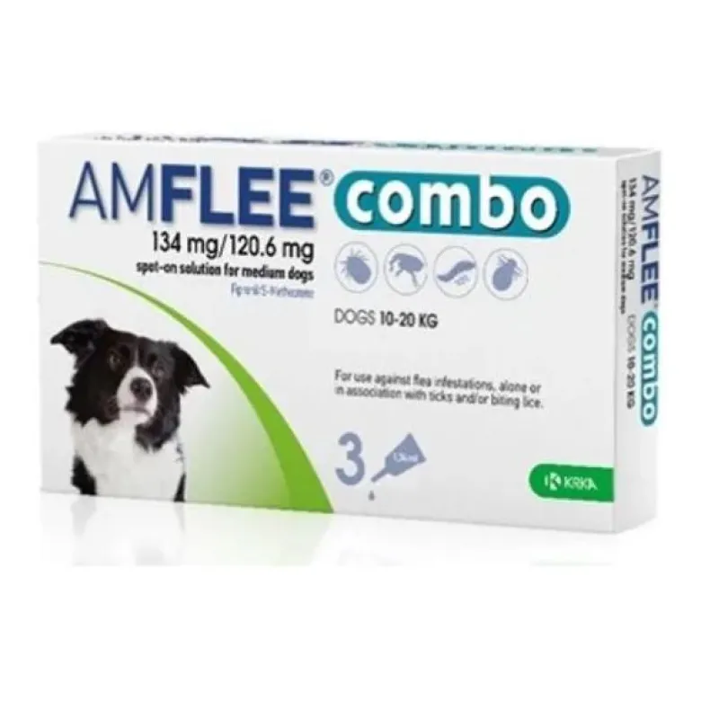 Amflee Combo Per Cani 134mg/120.6mg da 10 a 20 Kg 3x1,34ml