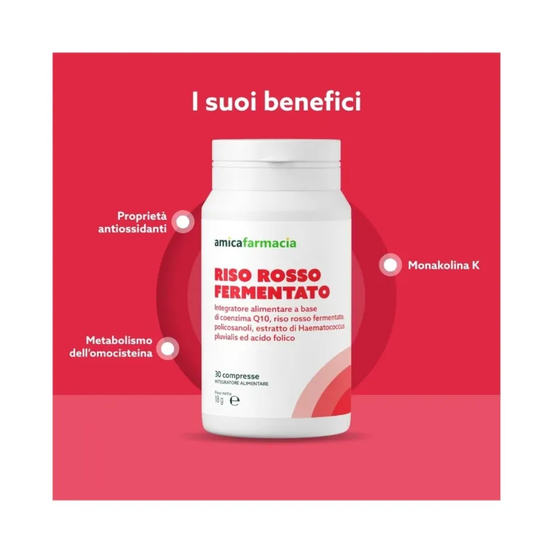 Amicafarmacia Riso Rosso Fermentato integratore 30 compresse