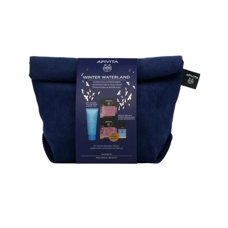 Apivita Cofanetto Aqua Beelicious Crema Comfort Idratante 40ml+Tonico Idratante 20ml+Maschera Argill