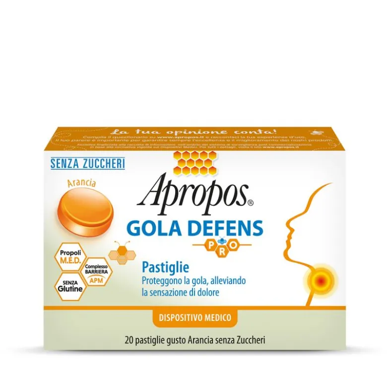 Apropos Gola Defens Pro 20 Pastiglie Arancia Senza Zucchero