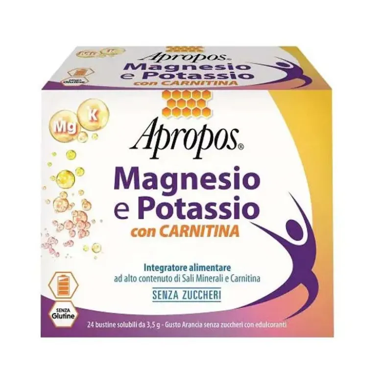 Apropos Magnesio Potassio Carnitina 24x3,5g Senza Zuccheri