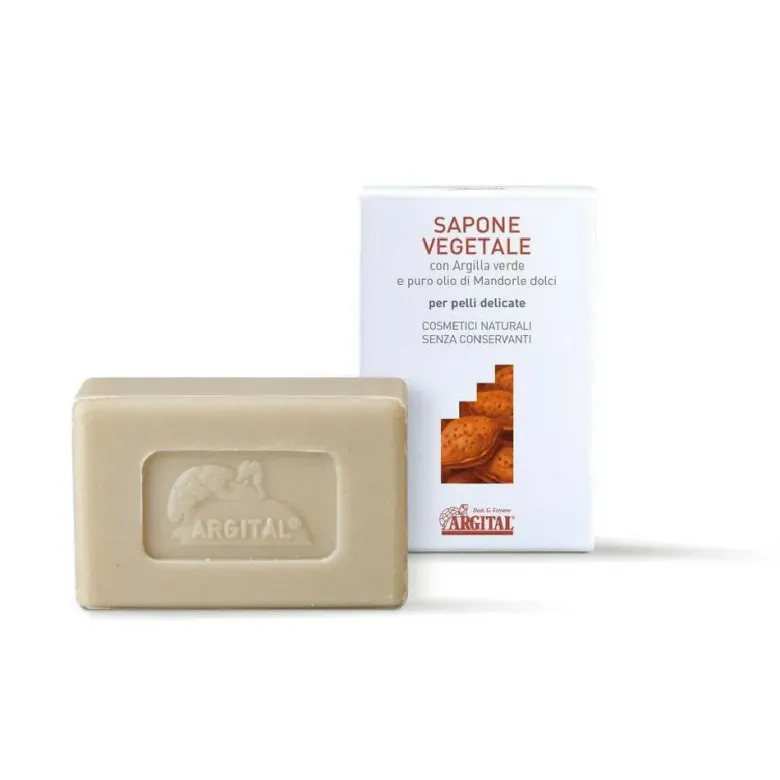 Argital Sapone vegetale all’Argilla Verde e mandorle dolci pelli delicate 100g