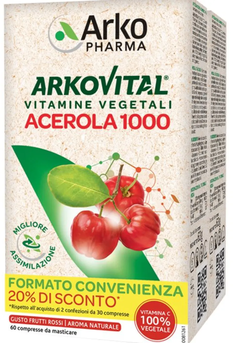 Arkopharma Acerola 1000 Family Pack 30 + 30 Compresse