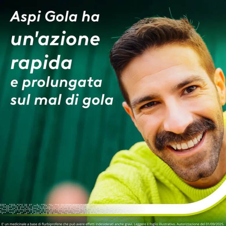 Aspi Gola Caramelle Antinfiammatorio per Gola Infiammata e Mal di gola 16 pastiglie Limone Miele