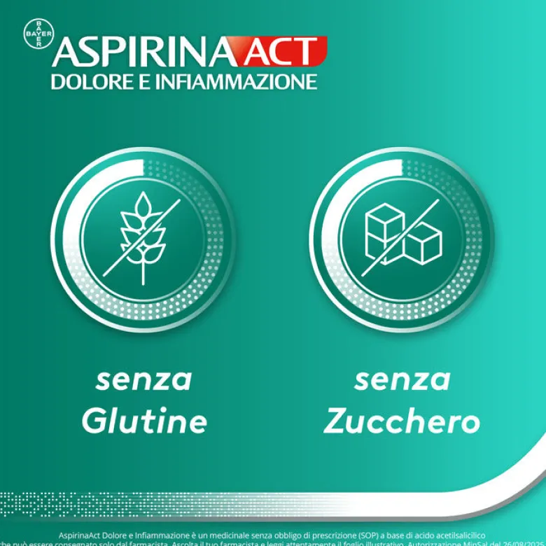 AspirinaAct Dolore e Infiammazione Antidolorifico Antinfiammatorio per Mal di Testa e Dolori 12 Cpr