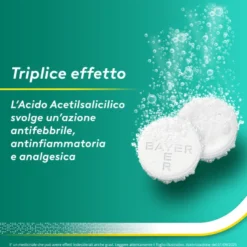 Aspirina C Antinfiammatorio Antidolorifico per Influenza Raffreddore e Febbre con Vitamina C 40 Cpr