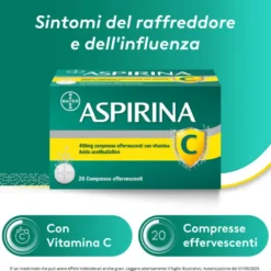 Aspirina C Antinfiammatorio Antidolorifico per Influenza Raffreddore e Febbre con Vitamina C 20 Cpr
