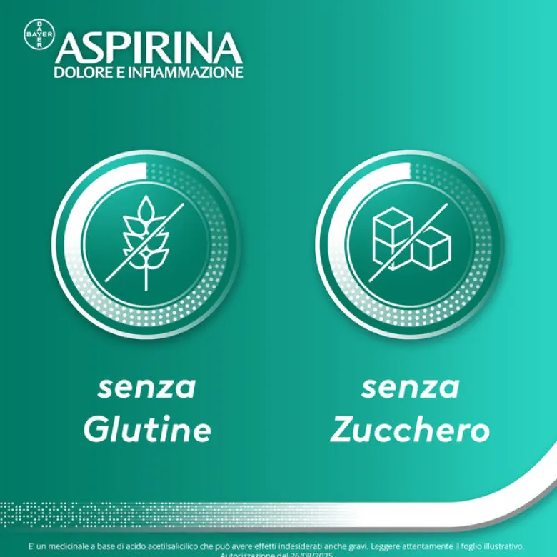 Aspirina Dolore e Infiammazione Antidolorifico Antinfiammatorio per Mal di Testa e Dolori 20 Cpr