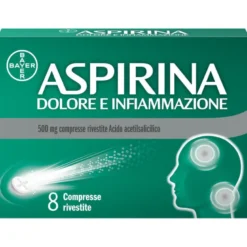 Aspirina Dolore e Infiammazione Antidolorifico Antinfiammatorio per Mal di Testa e Dolori 8 Cpr