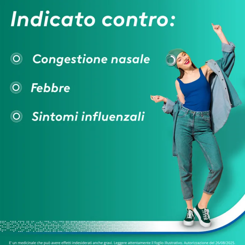 Aspirina Influenza e Naso Chiuso Antidolorifico Decongestionante contro Sintomi Influenzali 10 Buste