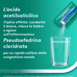 Aspirina Influenza e Naso Chiuso Antidolorifico Decongestionante contro Sintomi Influenzali 10 Buste