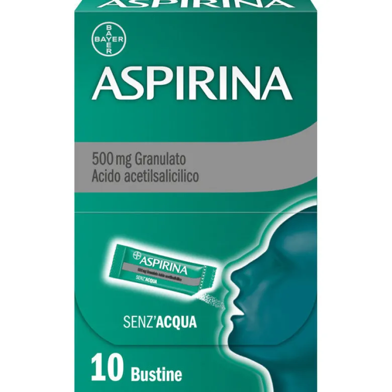 Aspirina in Granuli Senz'Acqua Antidolorifico e Antinfiammatorio contro Mal di Testa e Dolore 10 Bst