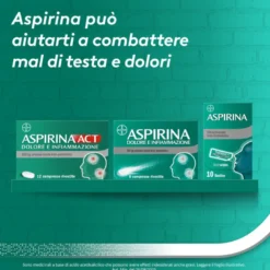 Aspirina in Granuli Senz'Acqua Antidolorifico e Antinfiammatorio contro Mal di Testa e Dolore 10 Bst
