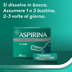 Aspirina in Granuli Senz'Acqua Antidolorifico e Antinfiammatorio contro Mal di Testa e Dolore 20 Bst