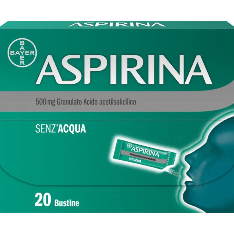 Aspirina in Granuli Senz'Acqua Antidolorifico e Antinfiammatorio contro Mal di Testa e Dolore 20 Bst