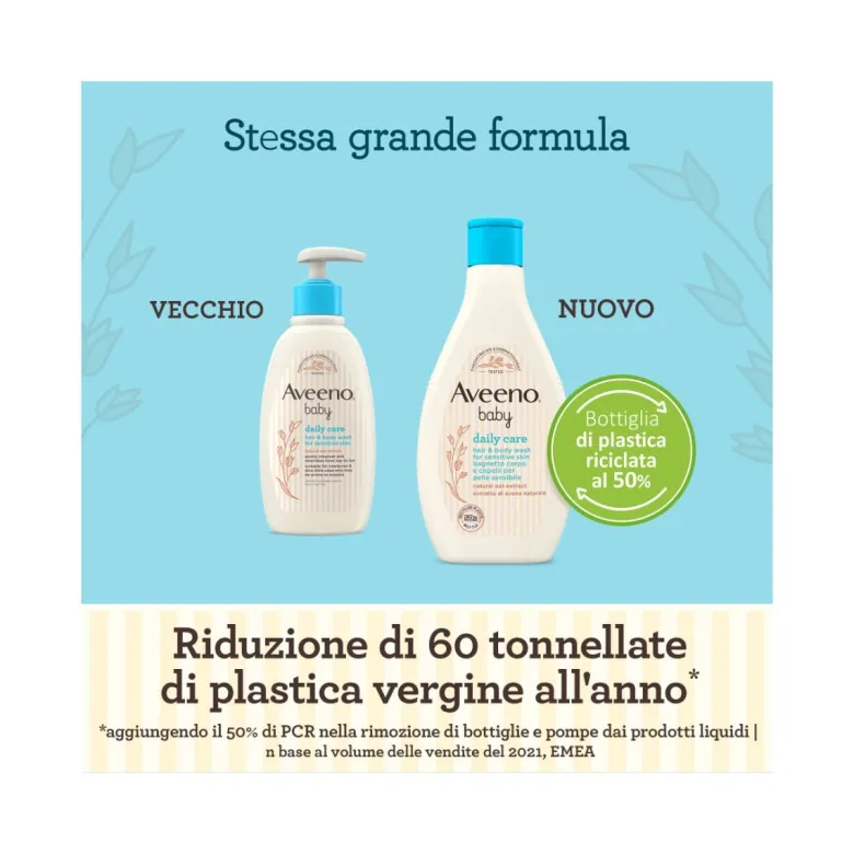 Aveeno Baby Daily Care Bagnetto Corpo E Capelli per Pelli Delicate, Senza Solfati e Parabeni, 250 ml