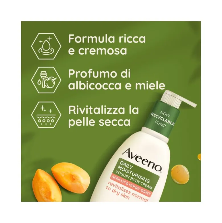 Aveeno Crema Idratante Corpo Pelle Secca Daily Mosturising allo Yogurt 300 ml