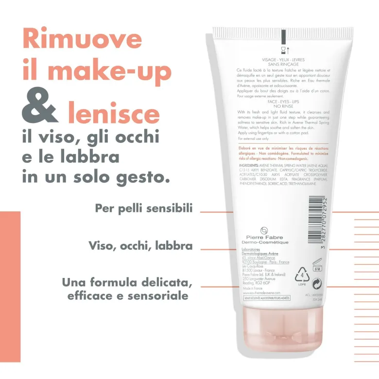 Avène Latte Struccante 3 in 1 deterge strucca e lenisce viso e occhi 200ml