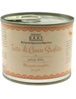 Barf Trito Di Cervo Con Patate Dolci Menù Completo Per Gatti 200g