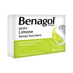 Benagol Antisettico per Bocca e Gola 36 Pastiglie Limone Senza Zucchero