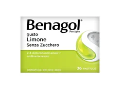 Benagol Antisettico per Bocca e Gola 36 Pastiglie Limone Senza Zucchero