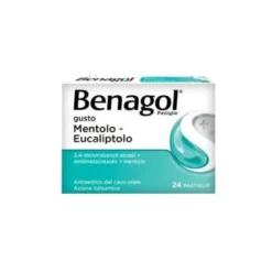 Benagol Antisettico per Bocca e Gola 24 Pastiglie Mentolo e Eucalipto