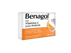 Benagol Antisettico per Bocca e Gola 36 Pastiglie Vit C Gusto Arancia