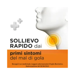 Benagol Antisettico per Bocca e Gola 36 Pastiglie Vit C Gusto Arancia