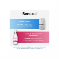 Benexol Trattamento per Carenza di Vitamine Gruppo B con Vitamina B1 B6 B12 20 Cpr Gastroresistenti