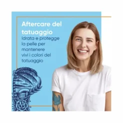 Bepanthenol Tattoo Crema Protezione Solare Molto Alta SPF50+ Per Tatuaggio Con Pantenolo 50ml