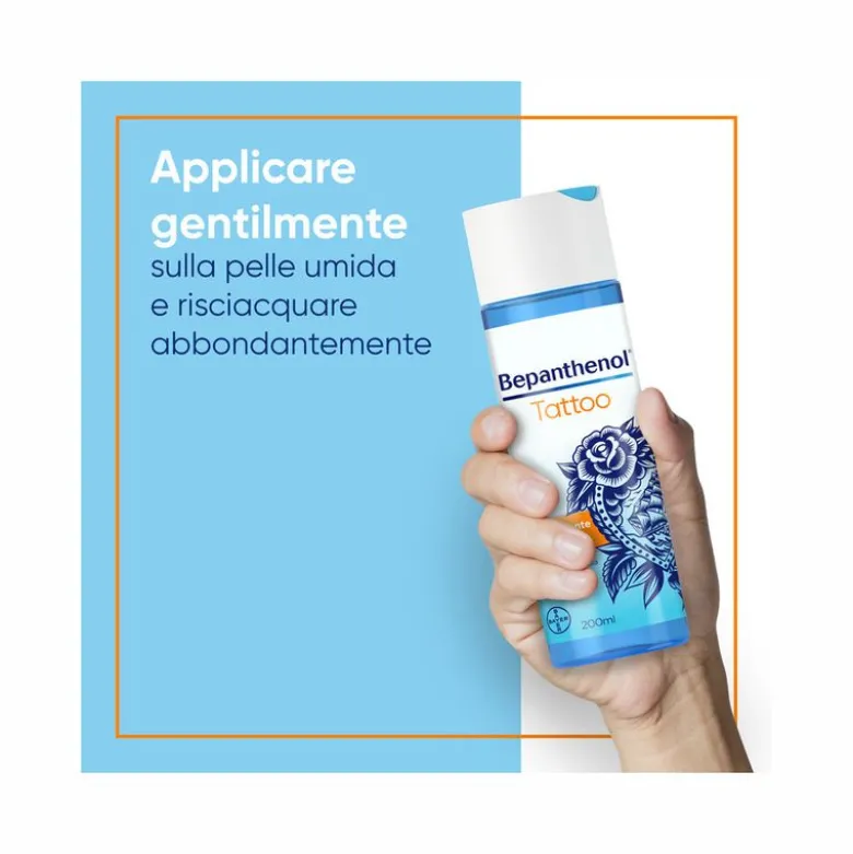 Bepanthenol Tattoo Detergente Delicato per Tatuaggi con Pantenolo Gel Senza Sapone 200ml