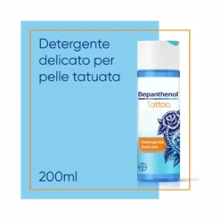 Bepanthenol Tattoo Detergente Delicato per Tatuaggi con Pantenolo Gel Senza Sapone 200ml